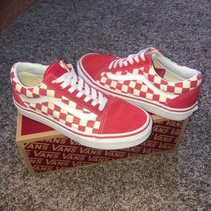 Old Skool Red/White Checkered Vans